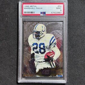 1996 Marshall Faulk Metal PSA 9 MINT #54 Indianapolis Colts HOF